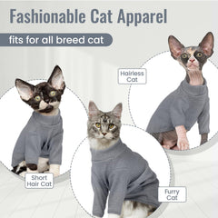 Camiseta DENTRUN para gato sin pelo, dorso: ajuste cómodo.