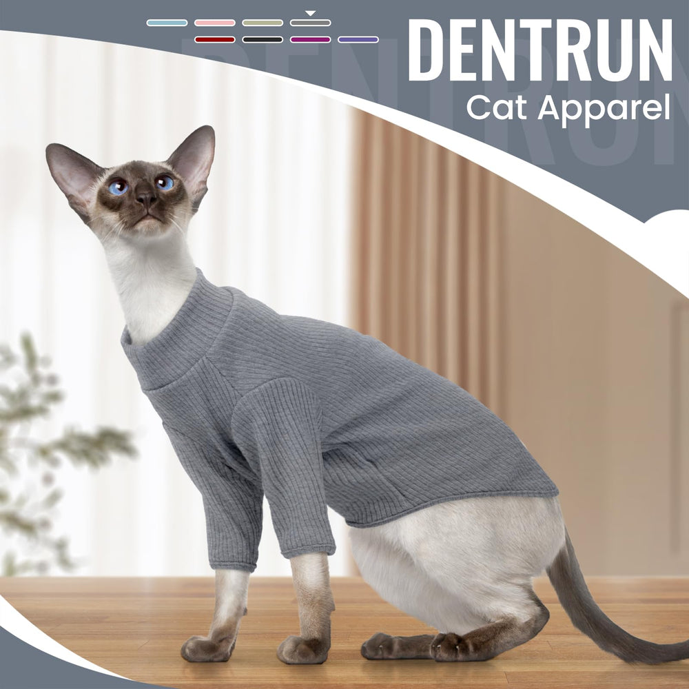 Ropa casual DENTRUN para gato sin pelo, dorso cómodo y ligero.