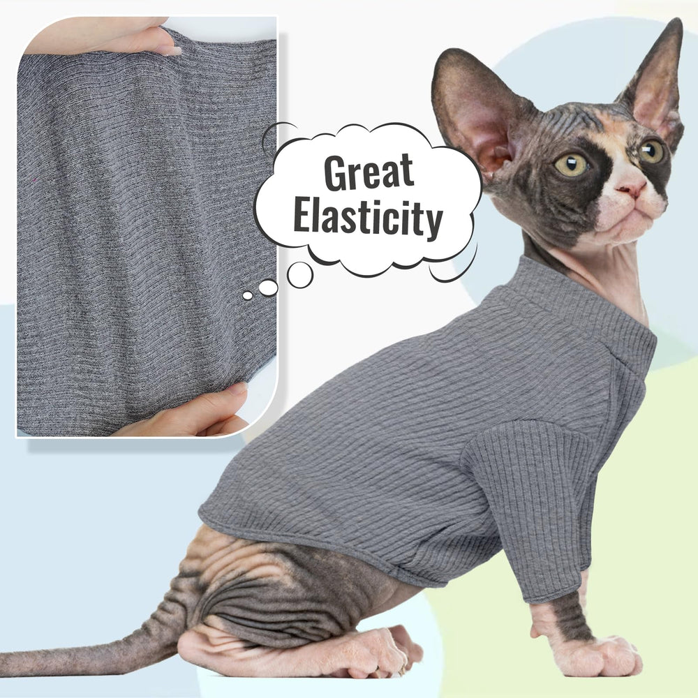 Ropa casual DENTRUN para gato sin pelo, frente suave y transpirable.