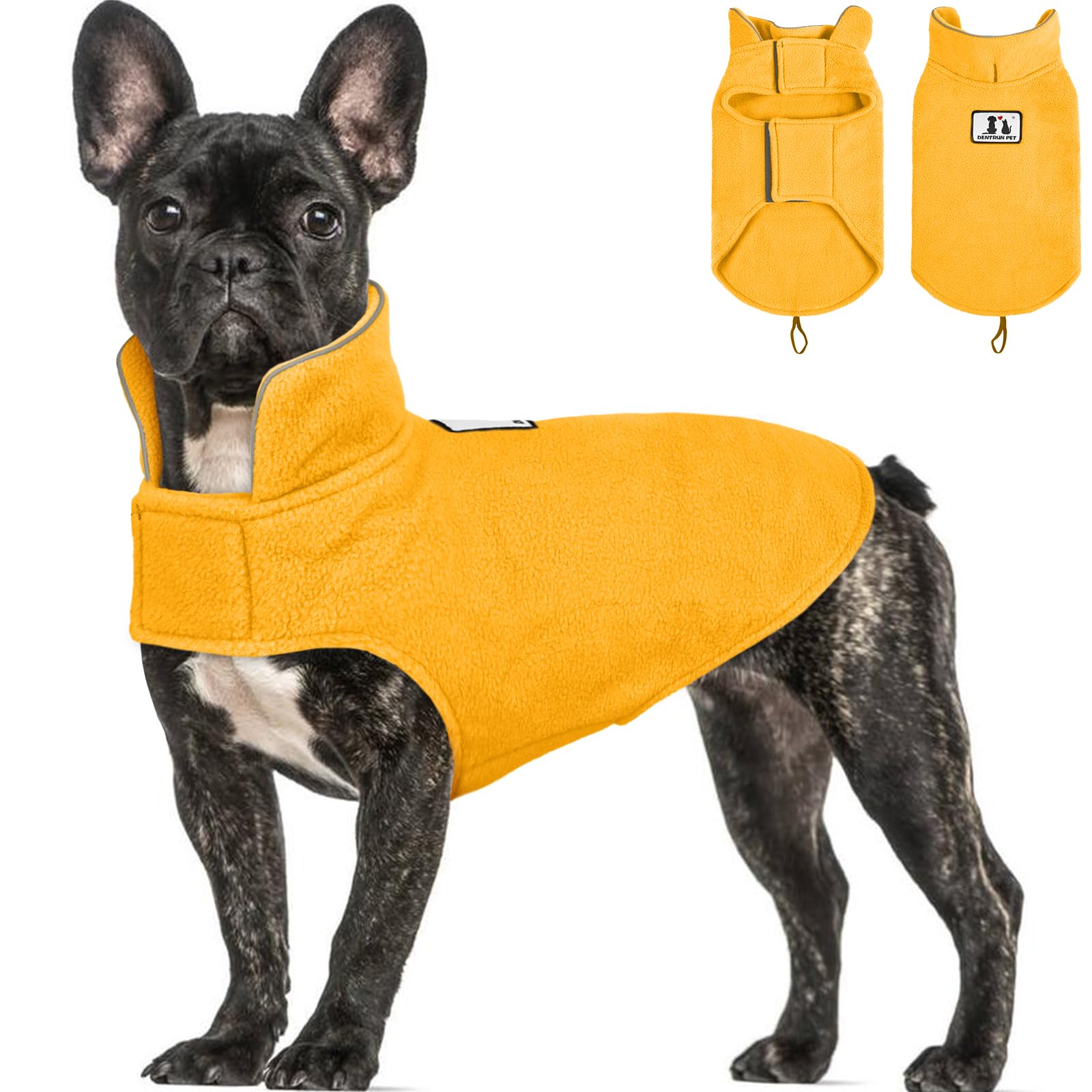 DENTRUN abrigo reversible con forro polar a prueba de viento para paseos fríos.