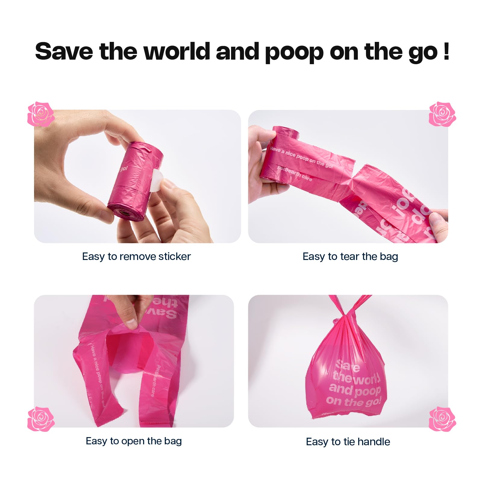Bolsas Deo Doo con aroma a rosa para paseos más agradables.