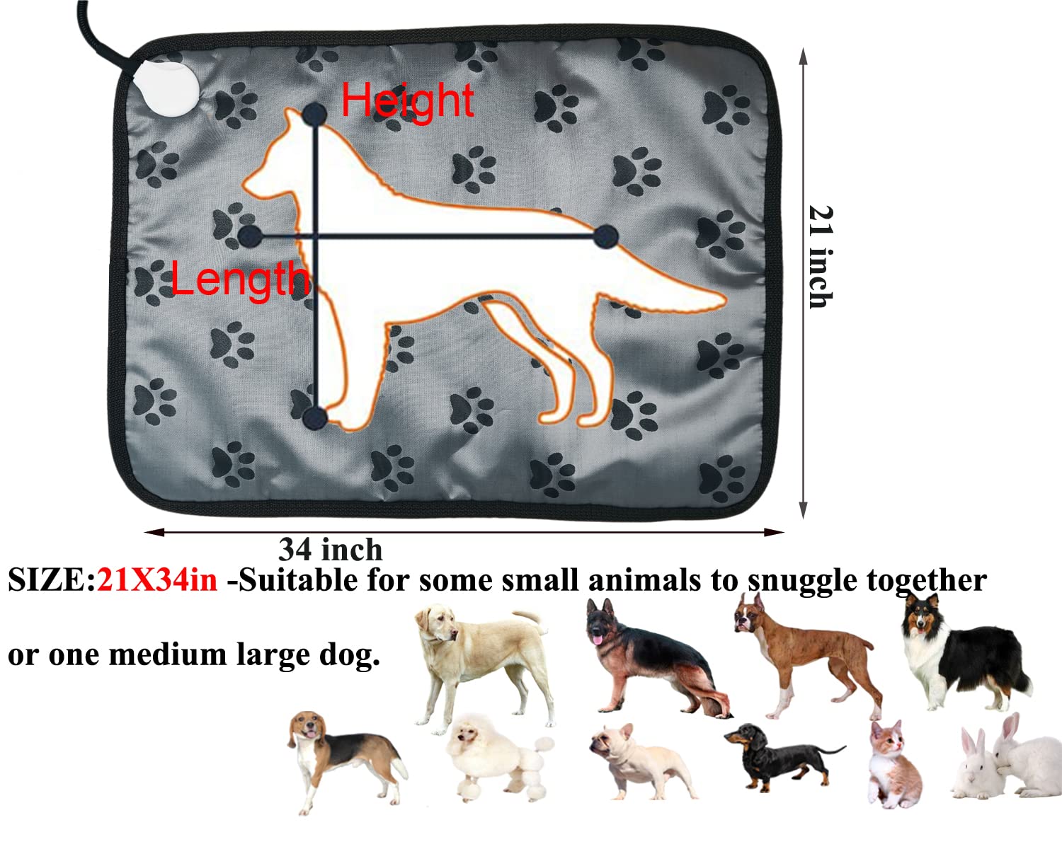 Control de temperatura DEOMAN con 9 niveles para mascotas, ajuste personalizado.