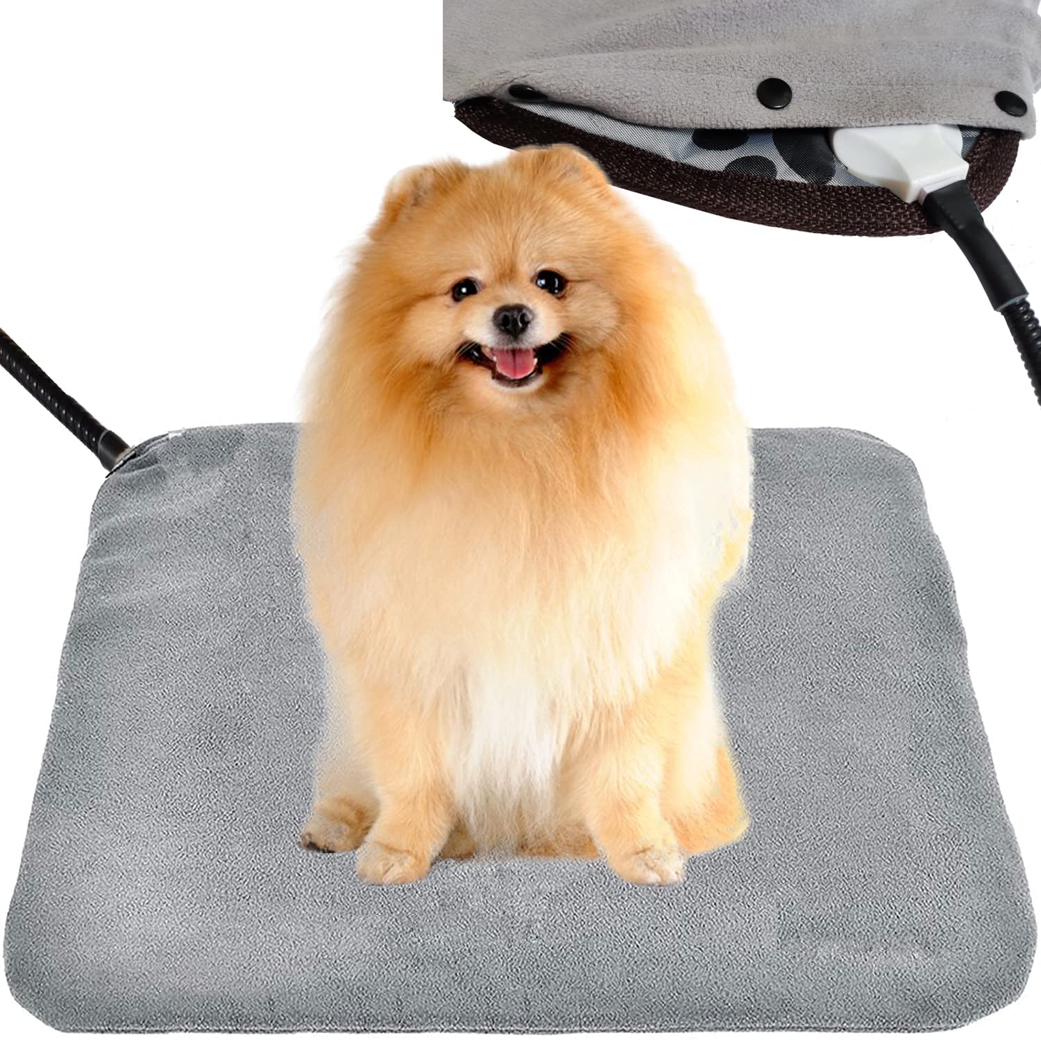 DEOMAN almohadilla calefacción para mascotas con cobertura lavable, comodidad diaria.