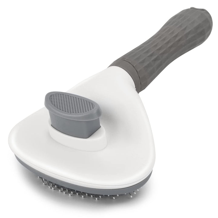 Depets cepillo slicker autolimpiante facilita retirar pelo suelto con suavidad.
