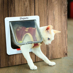 Depets puerta-gato grande con 4 modos de cierre para controlar entradas y salidas del gato.