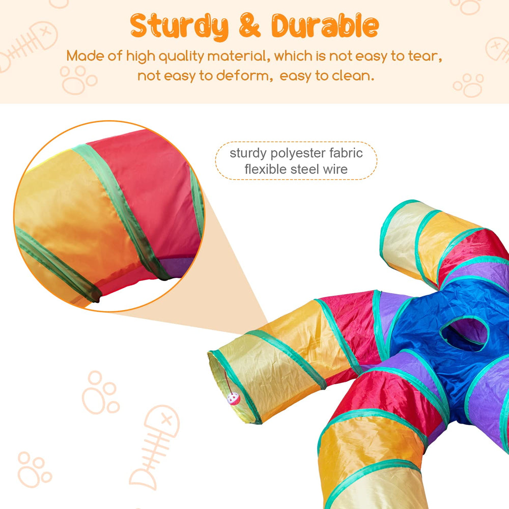 Depets túnel para gatos con bola de juego mostrando entretenimiento