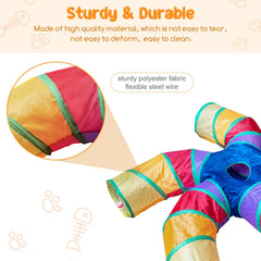 Depets túnel para gatos con bola de juego mostrando entretenimiento