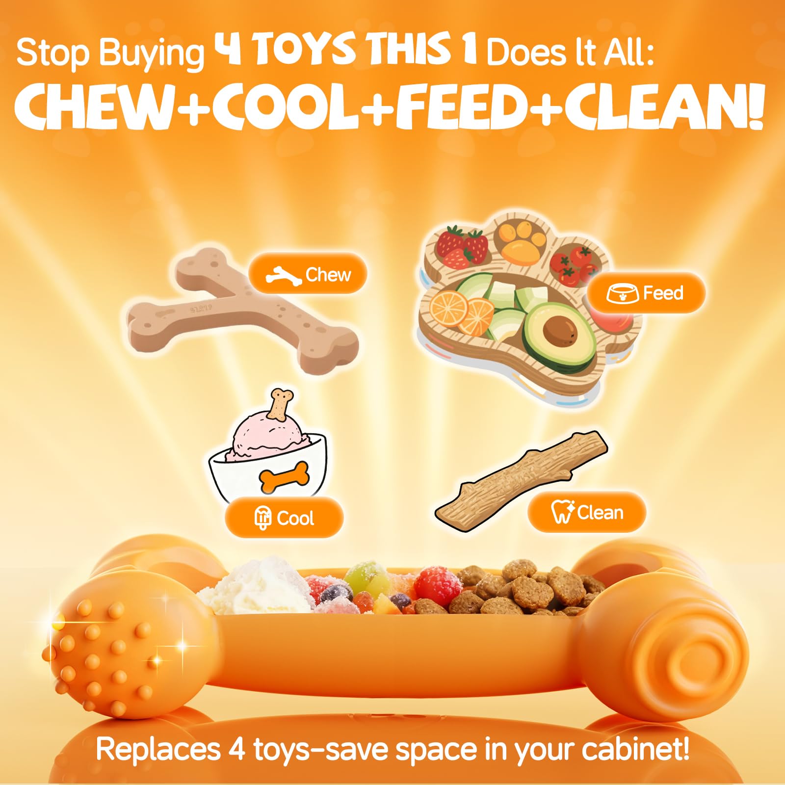 Depure hueso-dental-perro: mordida segura y apoyo a la higiene bucal durante el juego