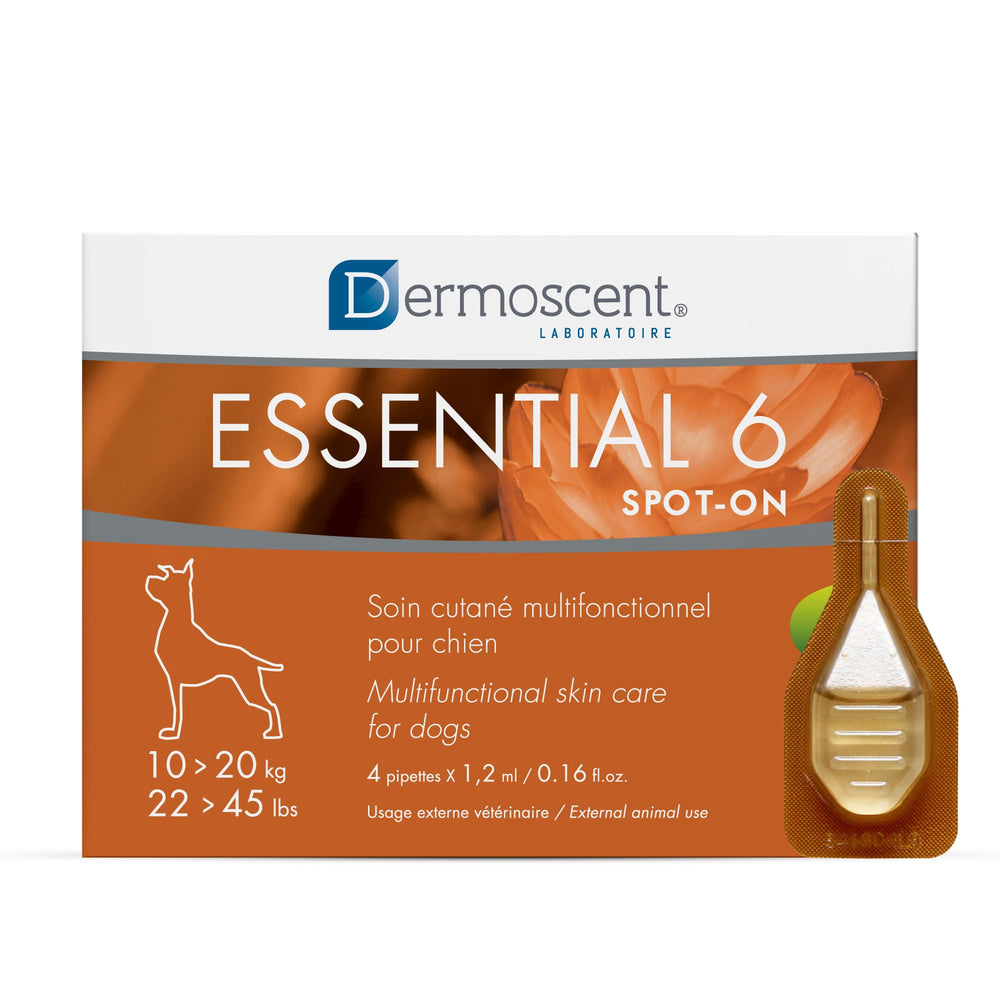 Dermoscent Essential 6 pelaje-brillante: favorece un pelaje sano y con brillo natural.