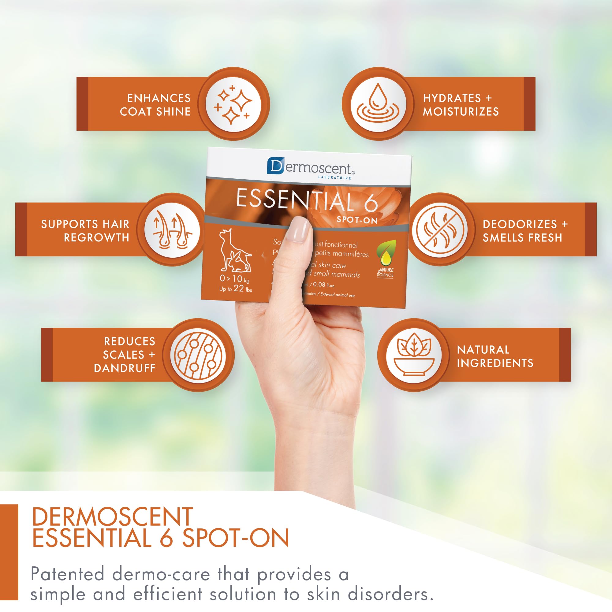Dermoscent Essential 6, aplicación fácil y sin lavar.