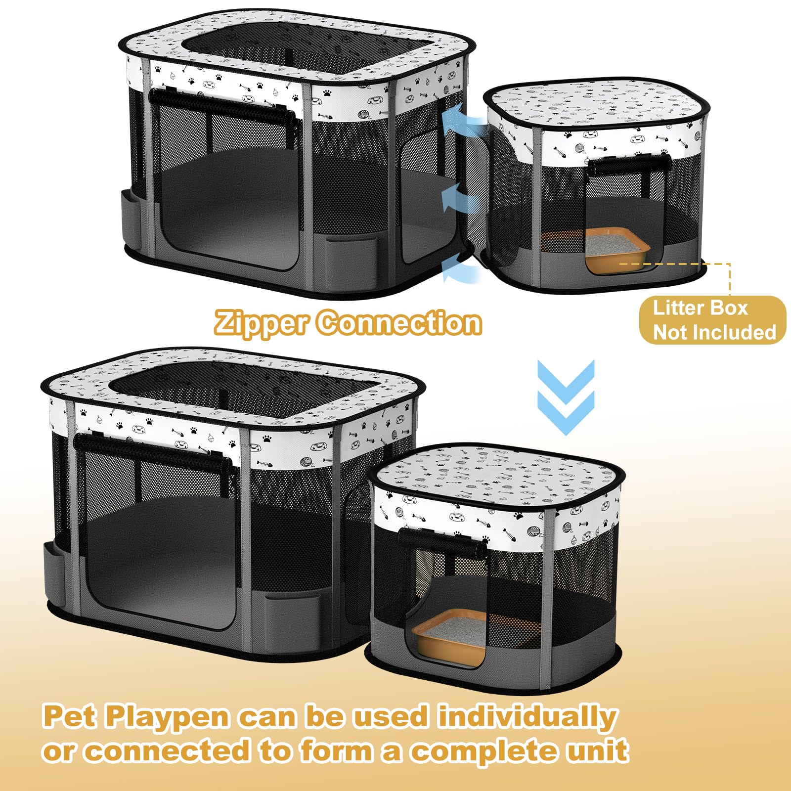 DESELL diseño plegable facilita guardar y transportar la jaula para viajes.