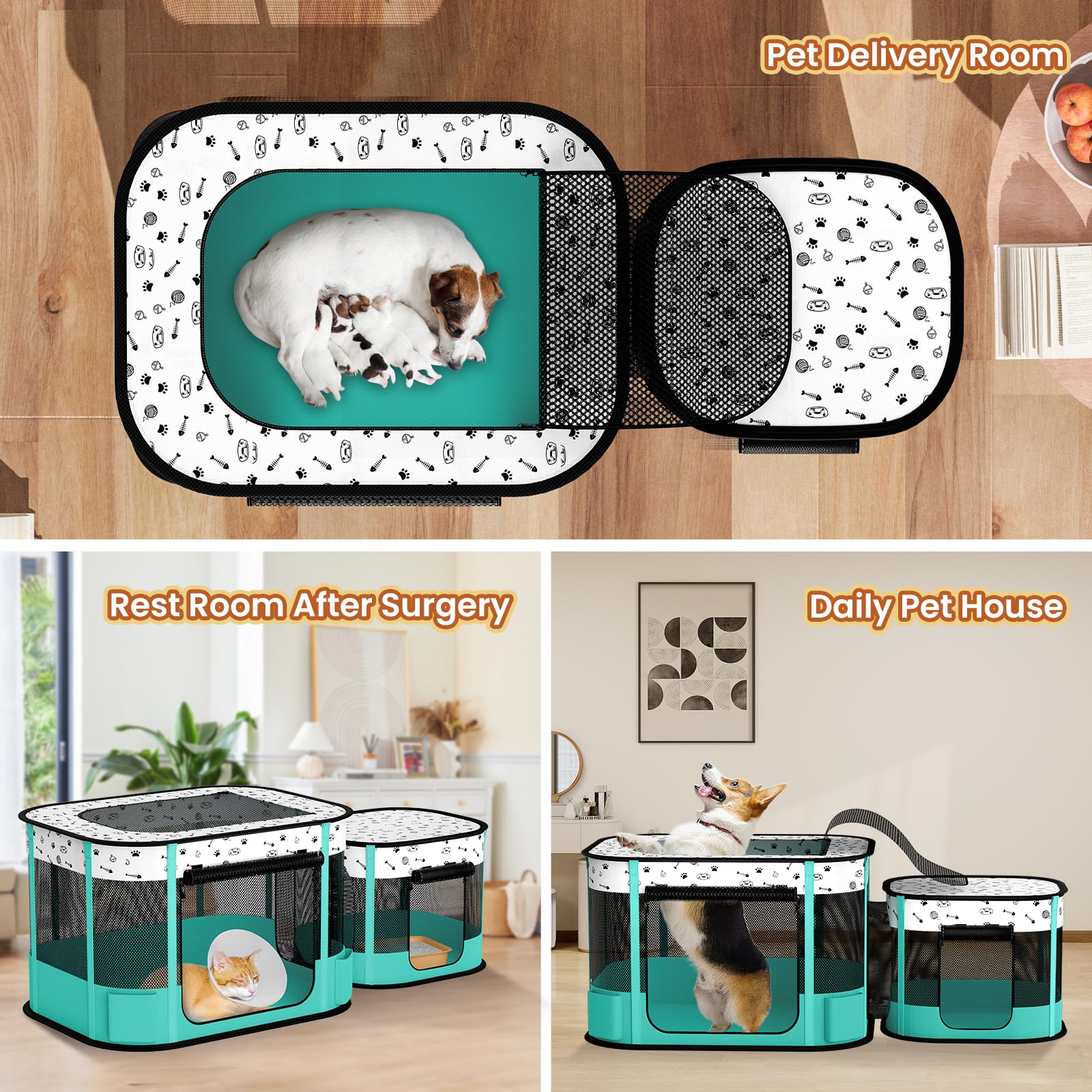 DESELL jaula de grandes dimensiones 32 L x 24 A x 22 H para gatos grandes.