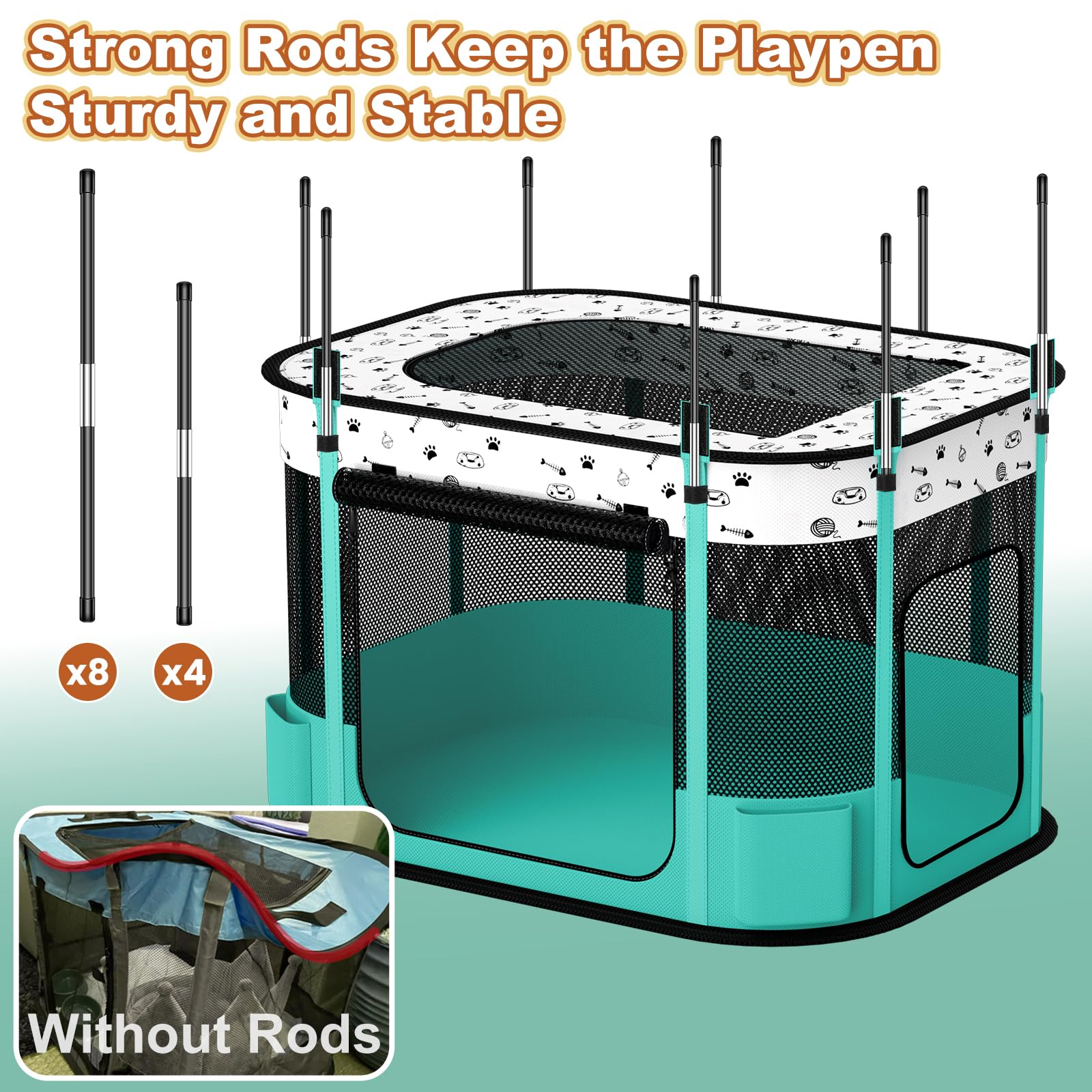 DESELL jaula portátil plegable con bolsa de transporte para viajar.