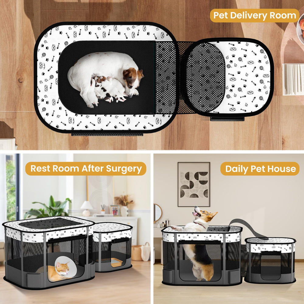 DESELL ventanas de malla permiten ventilación y supervisión de la mascota.