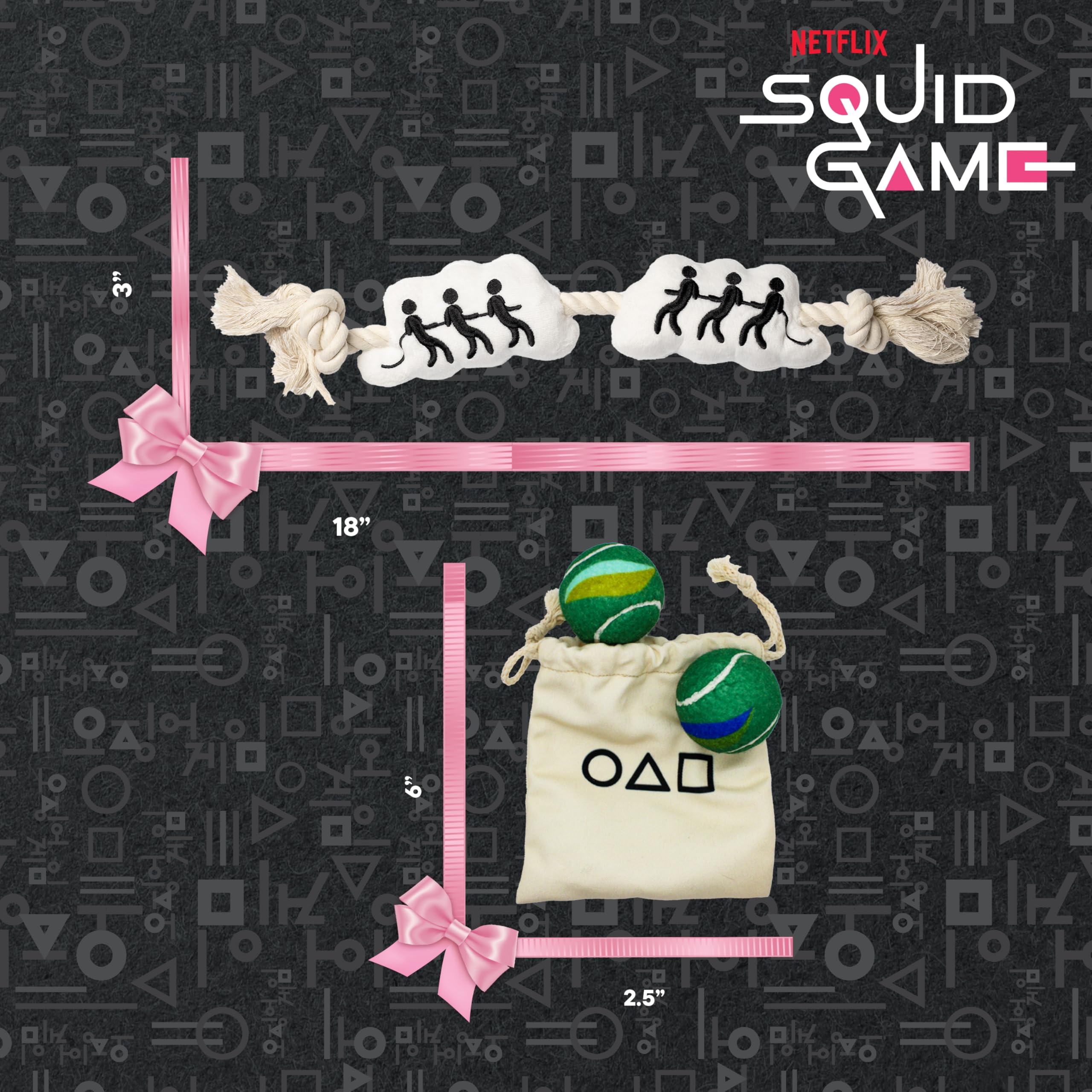 design LAB Squid Game set de juego interior/exterior para perros, diversión versátil.