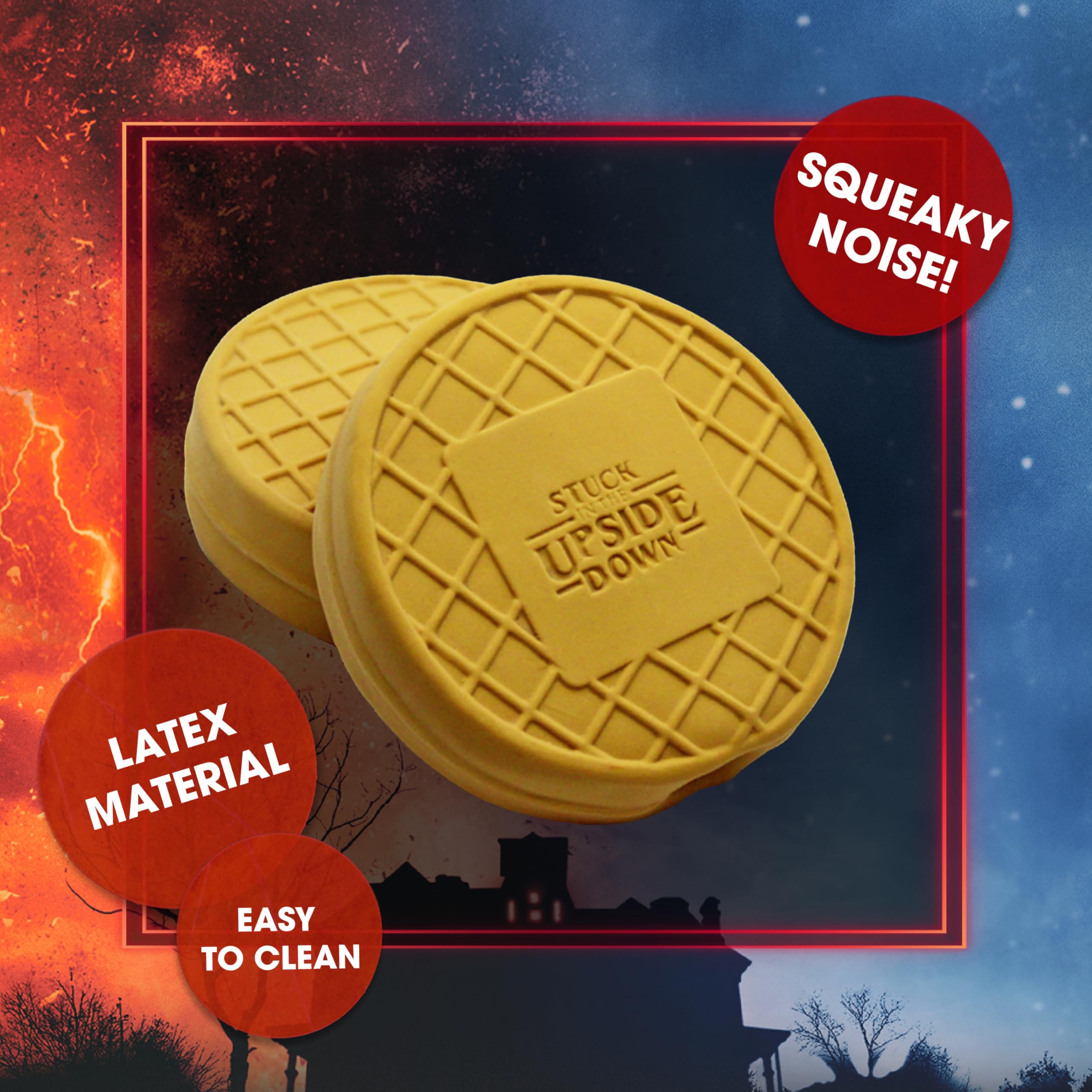 design LAB Stranger Things waffles, primer plano de chirriador integrado para más diversión.