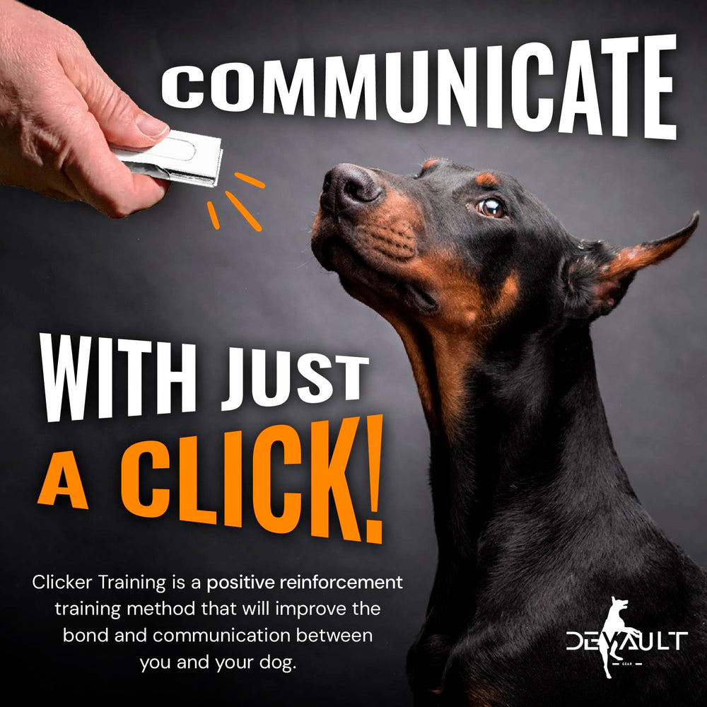 Clicker Devault Gear dorado para entrenamiento y refuerzo positivo.