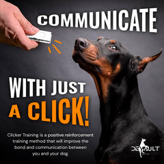 Clicker Devault Gear dorado para entrenamiento y refuerzo positivo.