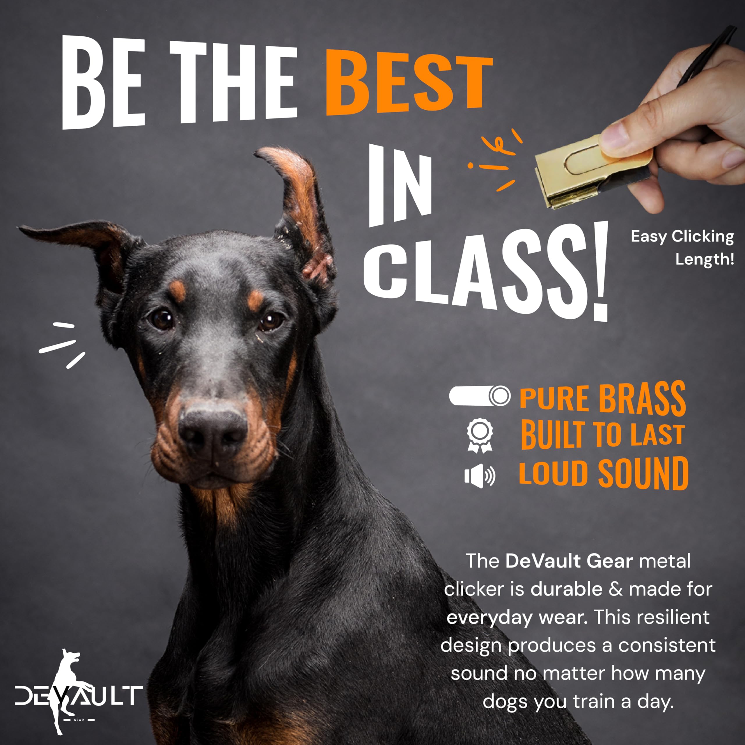 Sonido claro del clic de Devault Gear para refuerzo positivo