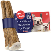 Devil Dog Pet Co. Astas de ciervo pequeñas de 4 pulgadas para masticación diaria segura