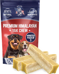 Devil Dog Pet Co Monstruo Yak Chew 3 pack para masticación prolongada