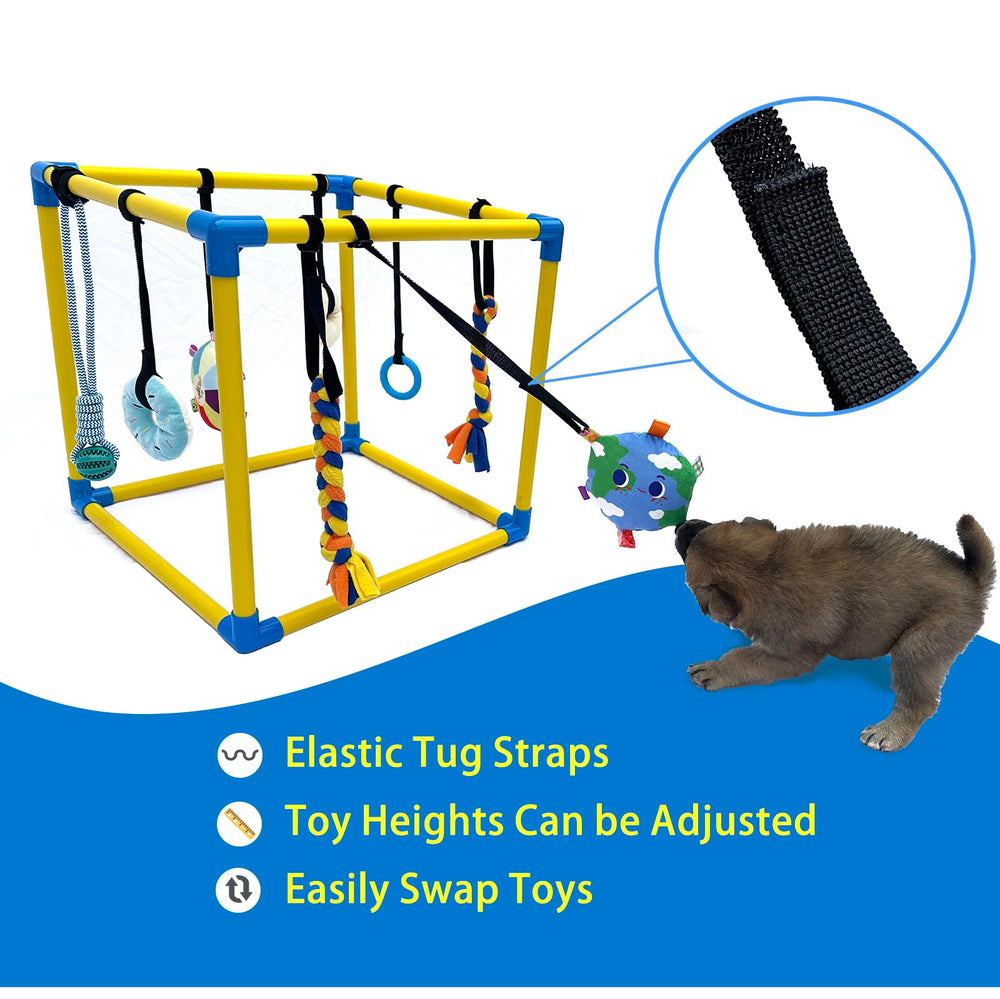 Dewonch: ocho juguetes colgantes para entretenimiento y estimulación sensorial.
