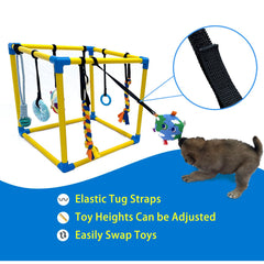 Dewonch: ocho juguetes colgantes para entretenimiento y estimulación sensorial.