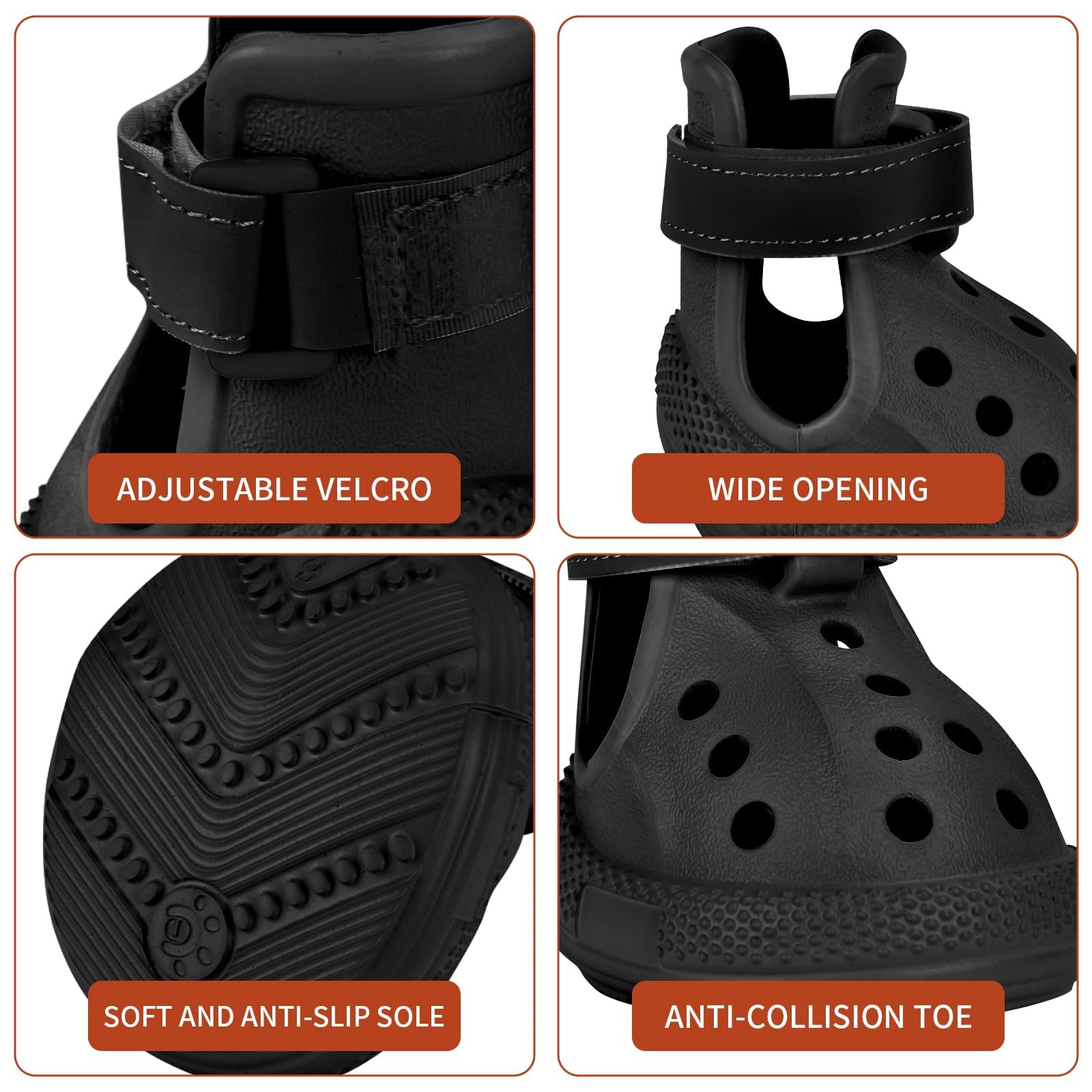 DEWVIE zapatos para perro, correa ajustable, ajuste cómodo y seguro.