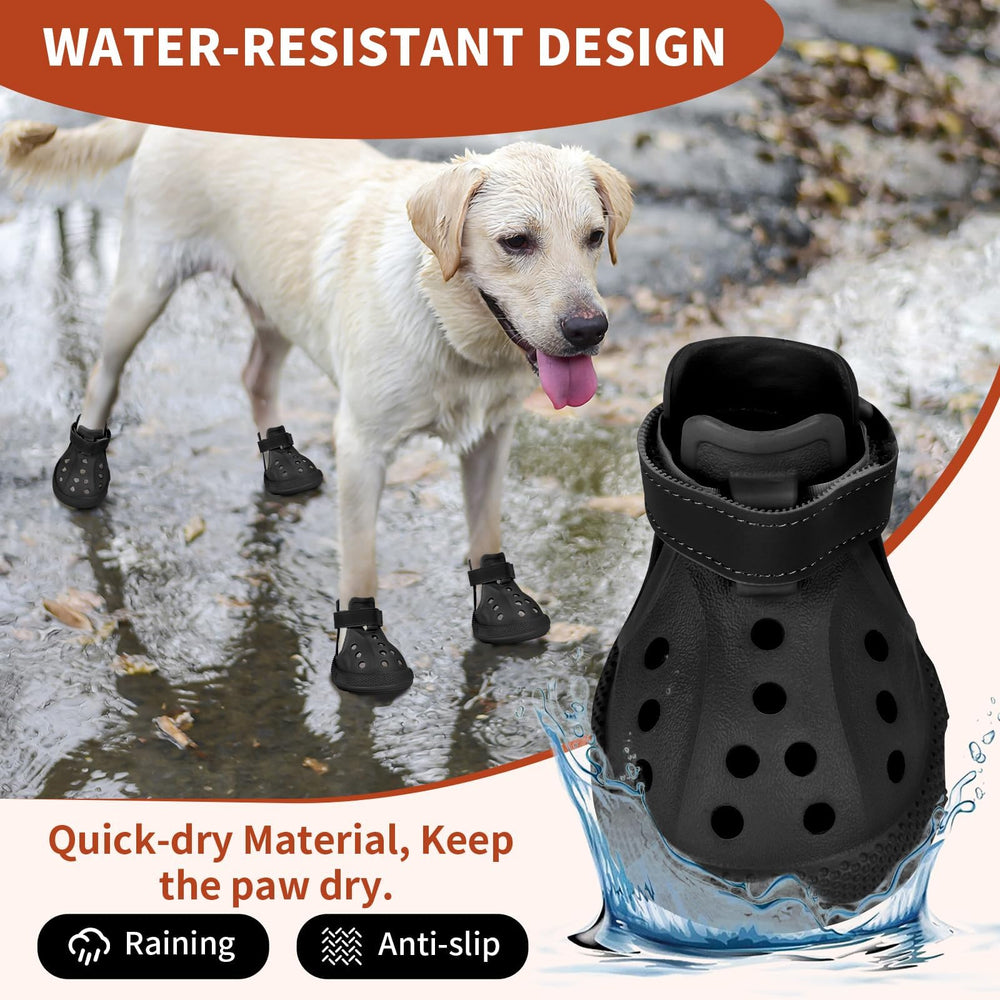 DEWVIE zapatos para perro, vista lateral, mayor estabilidad en superficies resbaladizas.