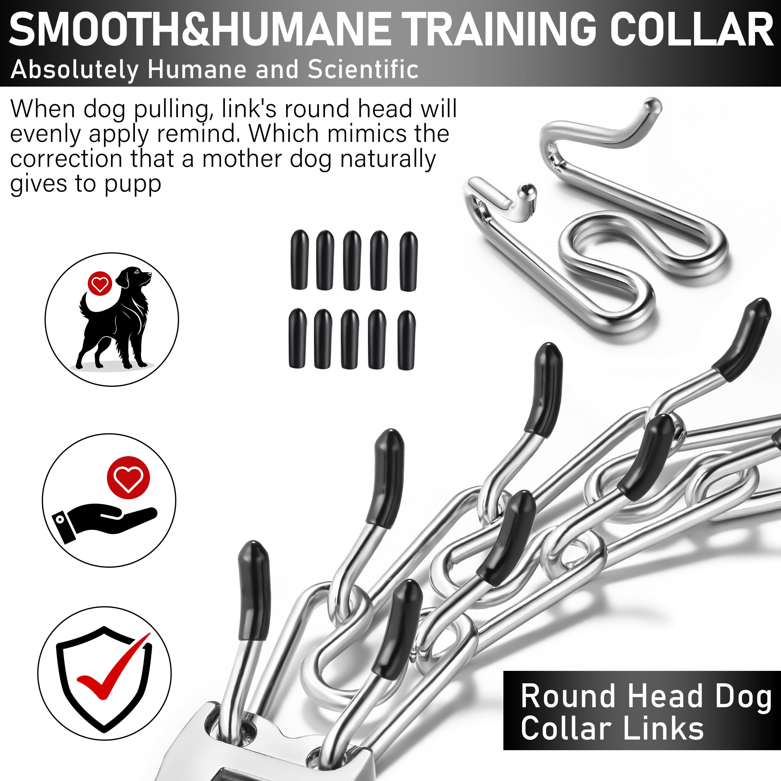 DEYACE collar acero inoxidable con borde redondeado para seguridad.