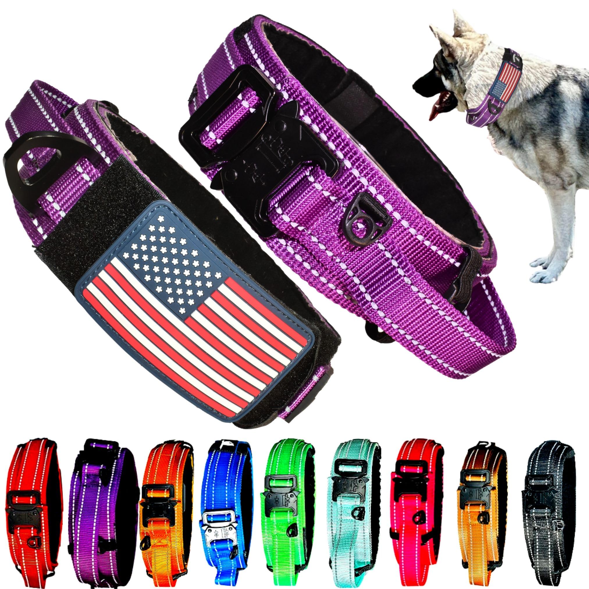 DEZIZEUSK9 collar táctico de 2 pulgadas con asa de control para manejo seguro