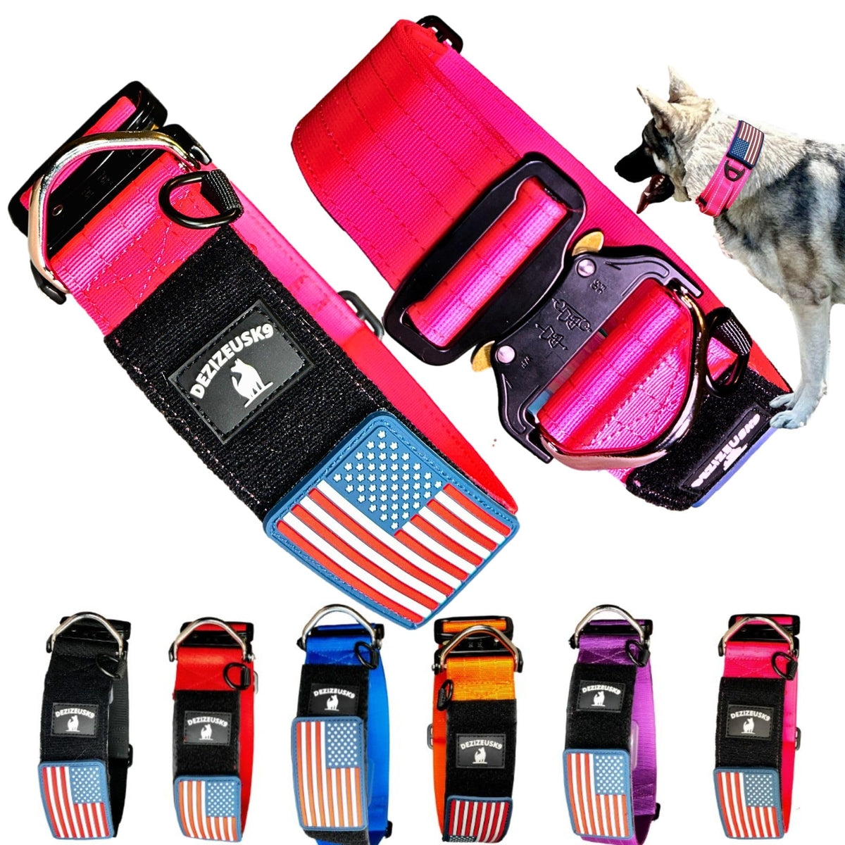 DEZIZEUSK9 collar táctico de 2 pulgadas con hebilla metálica, ideal para uso diario.