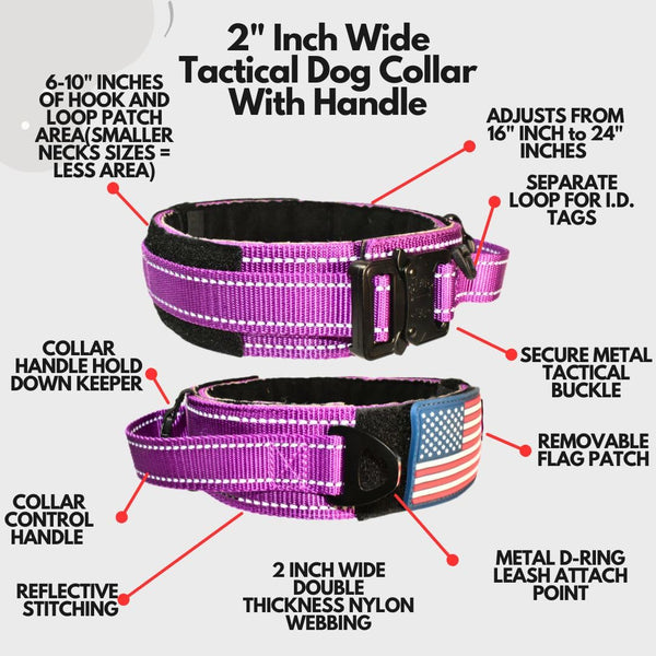 Cierre metálico resistente en DEZIZEUSK9 collar táctico para perros grandes