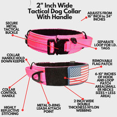 DEZIZEUSK9 collar táctico con mango de control, ideal para manejo seguro durante paseos y entrenamiento.