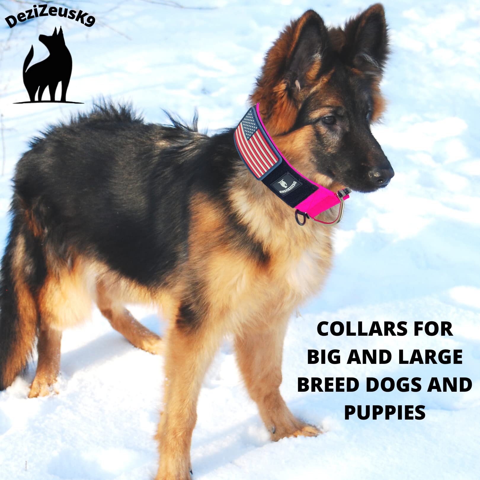 DEZIZEUSK9 collar táctico de nylon de múltiples capas, resistente y duradero.