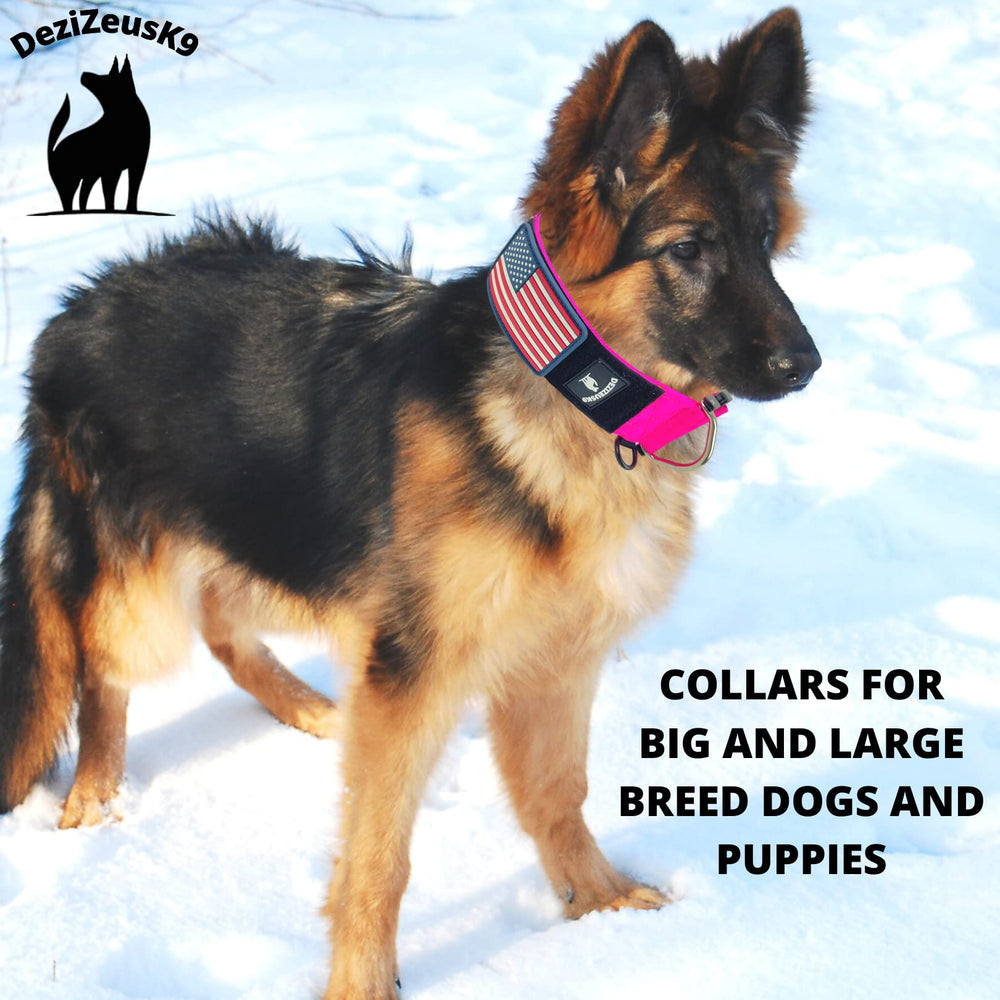 DEZIZEUSK9 collar táctico de nylon de múltiples capas, resistente y duradero.