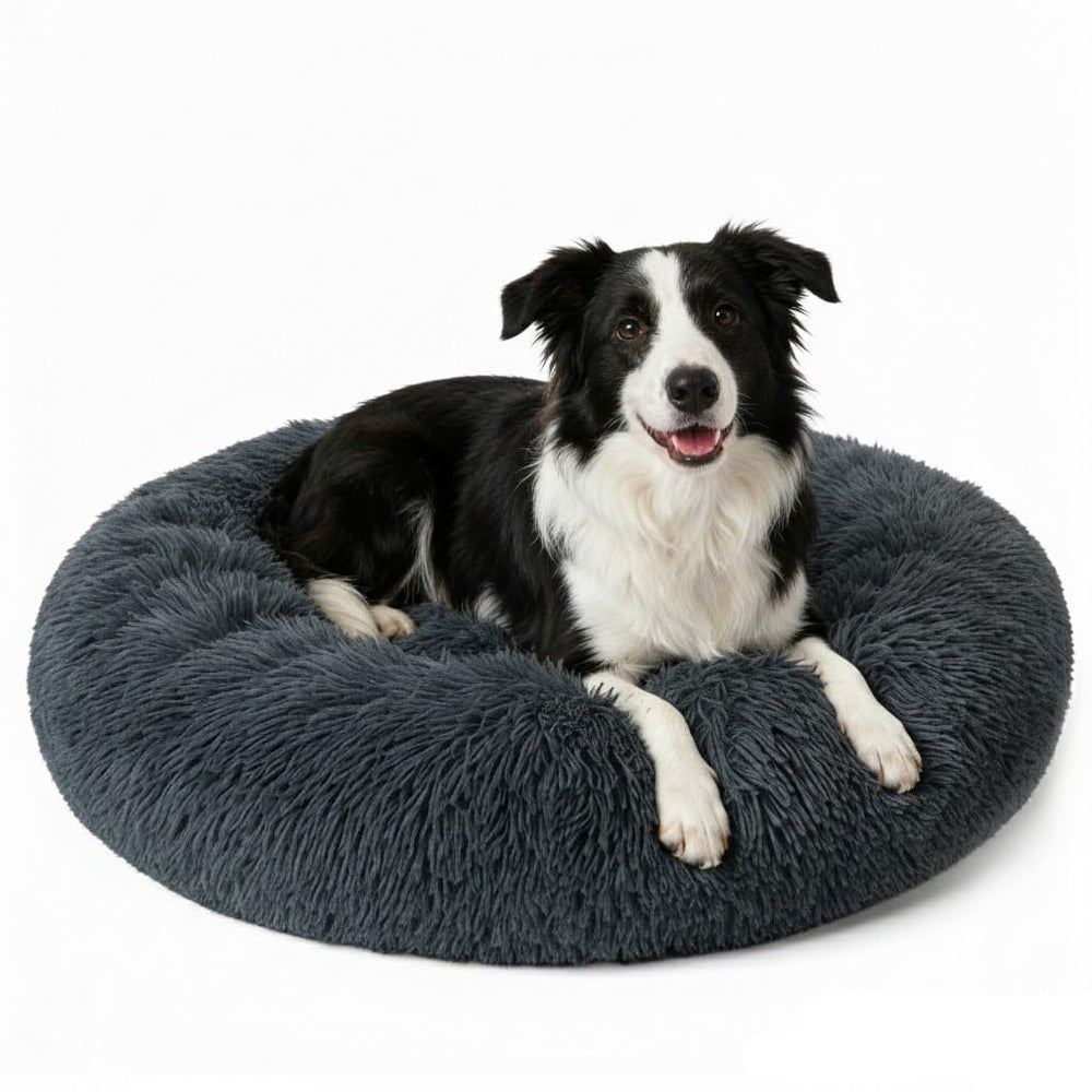 Cama DFQ redonda para perros de 31 pulgadas, confort estable.