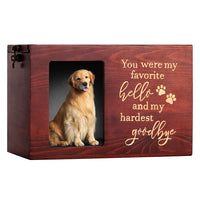 Urna DGDCDV para mascota, frente con foto, ideal para conmemorar a tu mejor amigo.