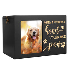 Urna DGDCDV para perros con marco de foto, ideal para conservar recuerdos.