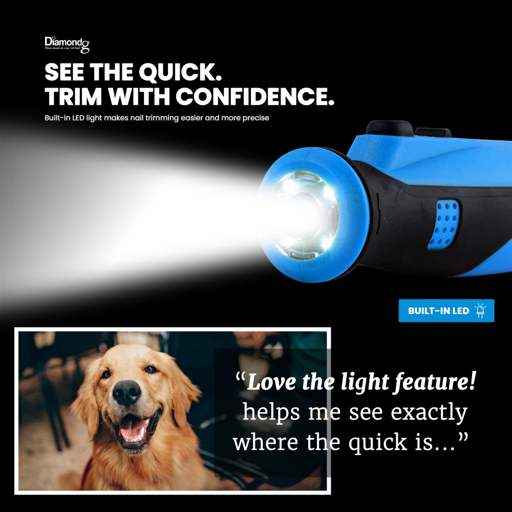 Diamondg afilador de uñas para perros diseño ergonómico para agarre cómodo.