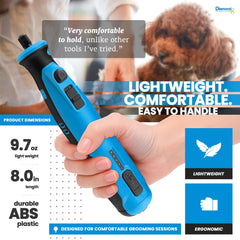 Diamondg afilador de uñas para perros con motor DC de alto torque para un avance suave.