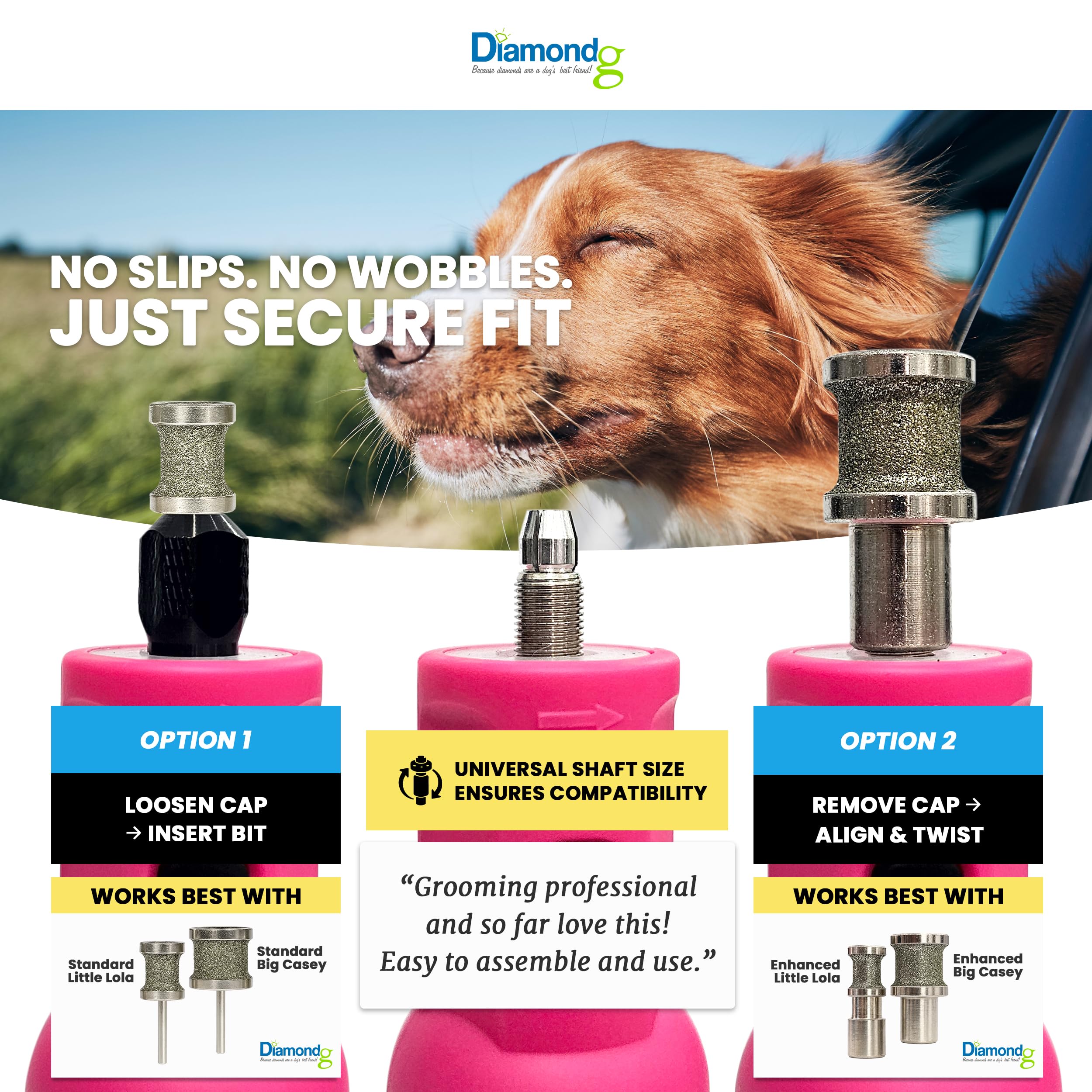 Diamondg Lima para perros con bajo ruido y vibración para sesiones tranquilas