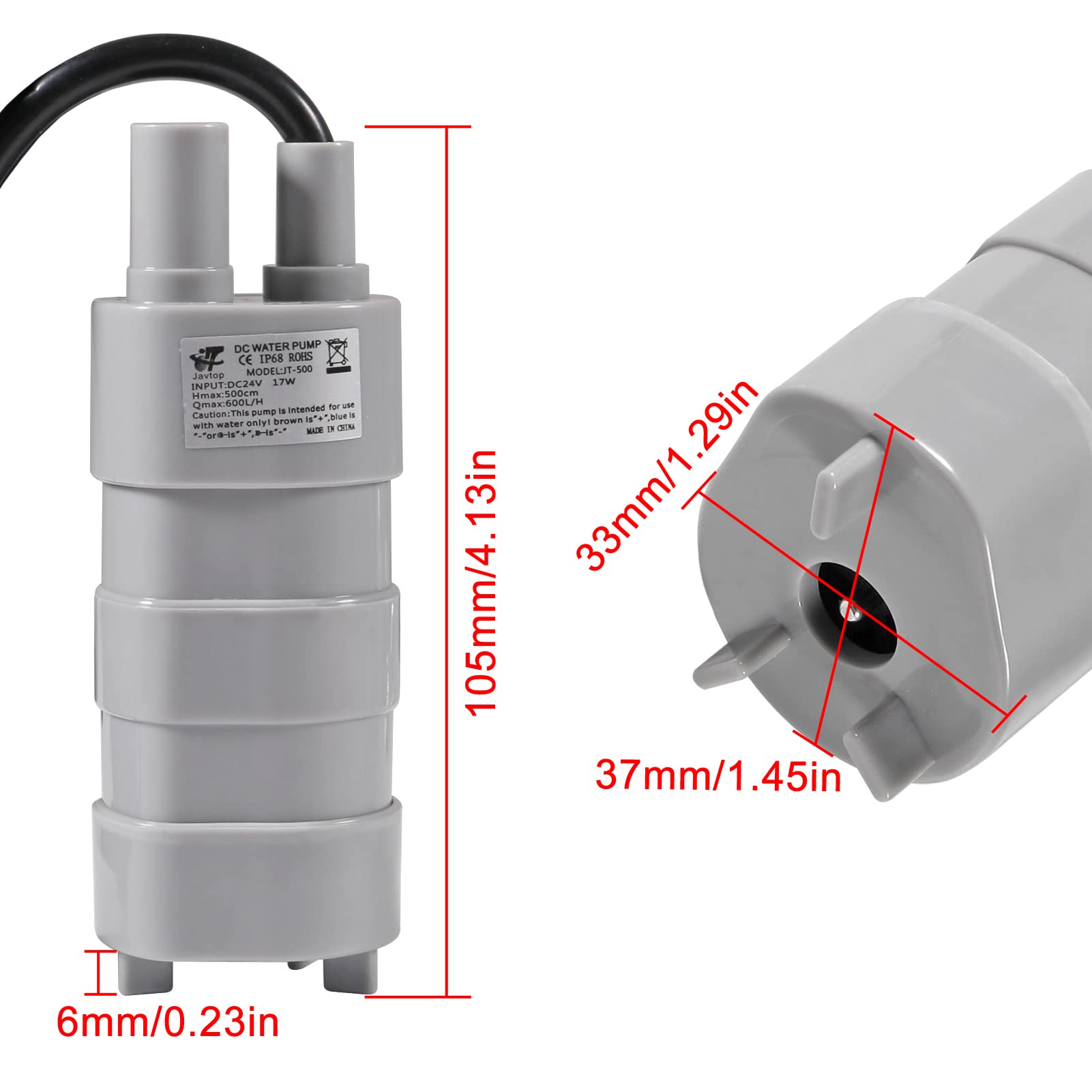 DIANN bomba submersible 12V, diseño compacto para espacios pequeños.