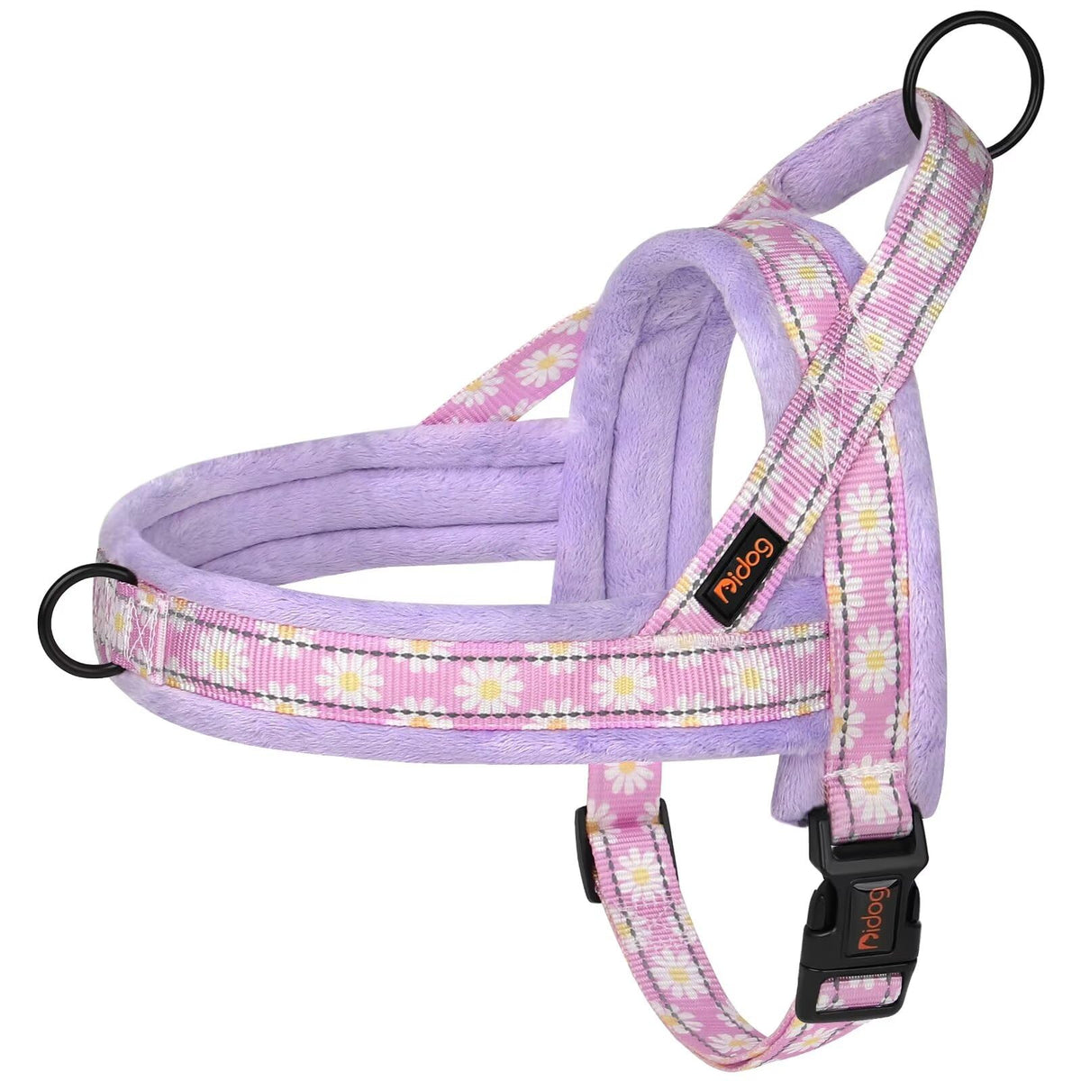 Arnés Didog con patrón floral margarita para paseos con estilo y comodidad