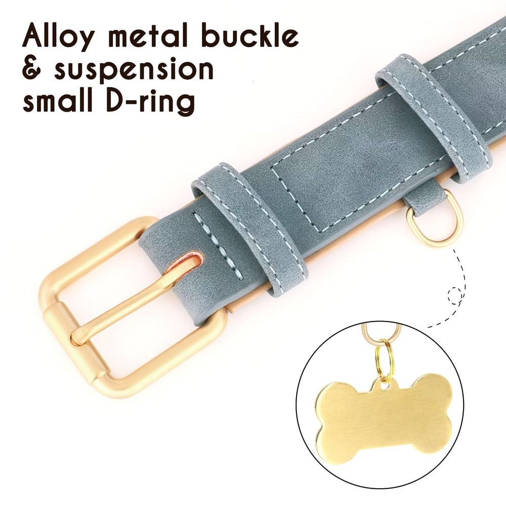 Didog collar costuras finas azul, aspecto elegante y resistente.