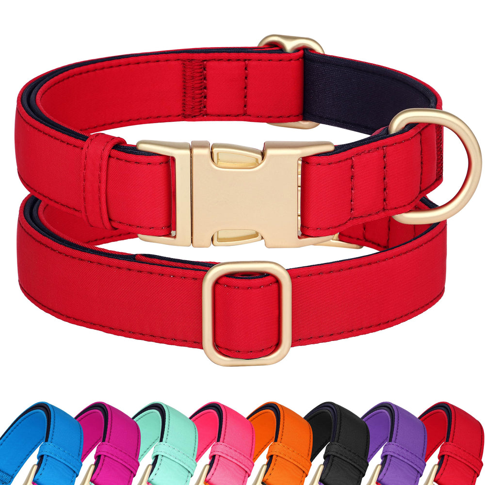 Didog collar para perro acolchado suave en rojo, cómodo para paseos diarios