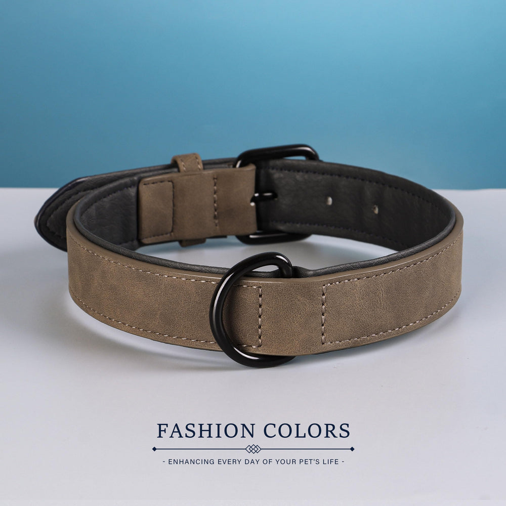 Didog collar de cuero elegante marrón ideal para uso diario.