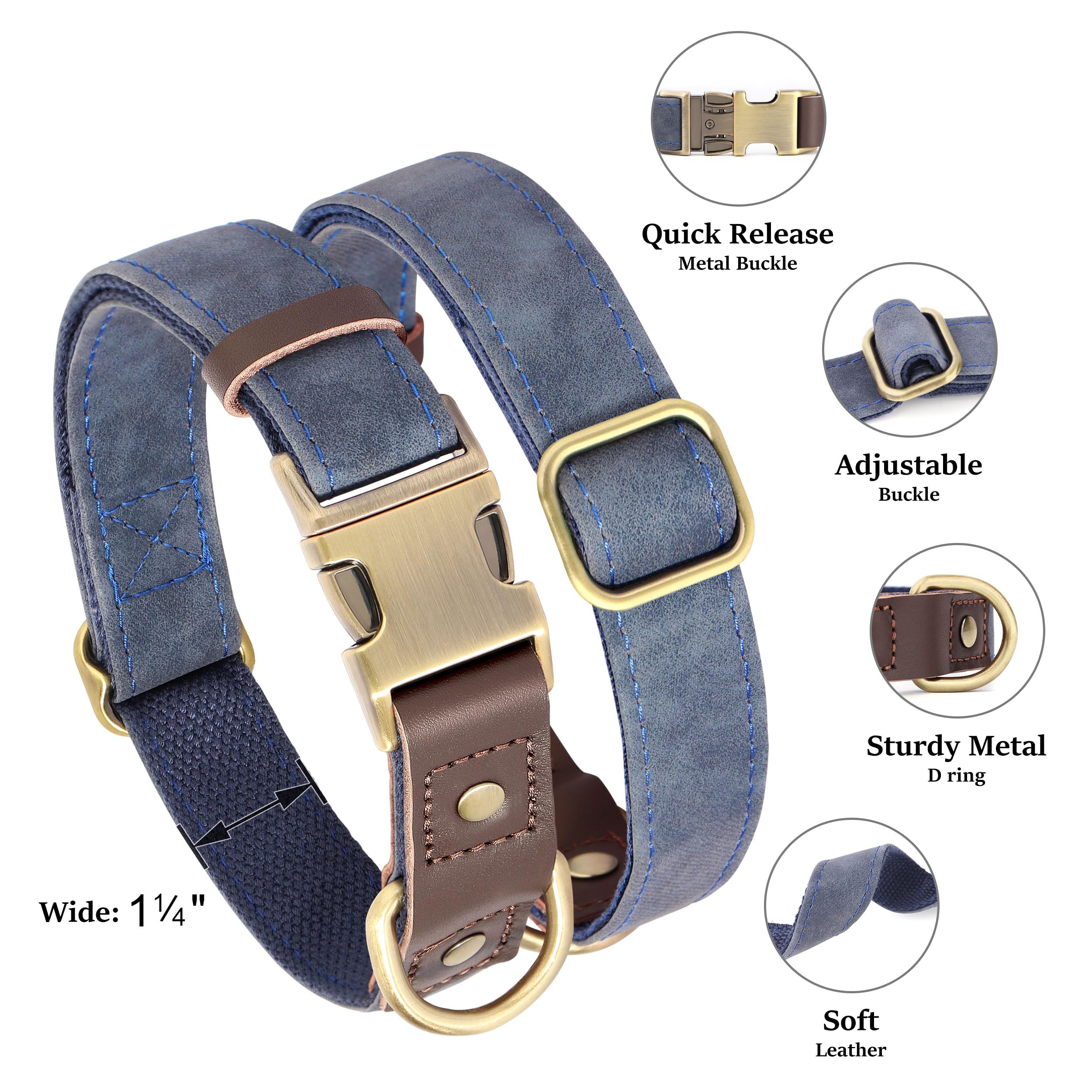 Didog collar con cierre rápido de metal para facilitar colocarlo.