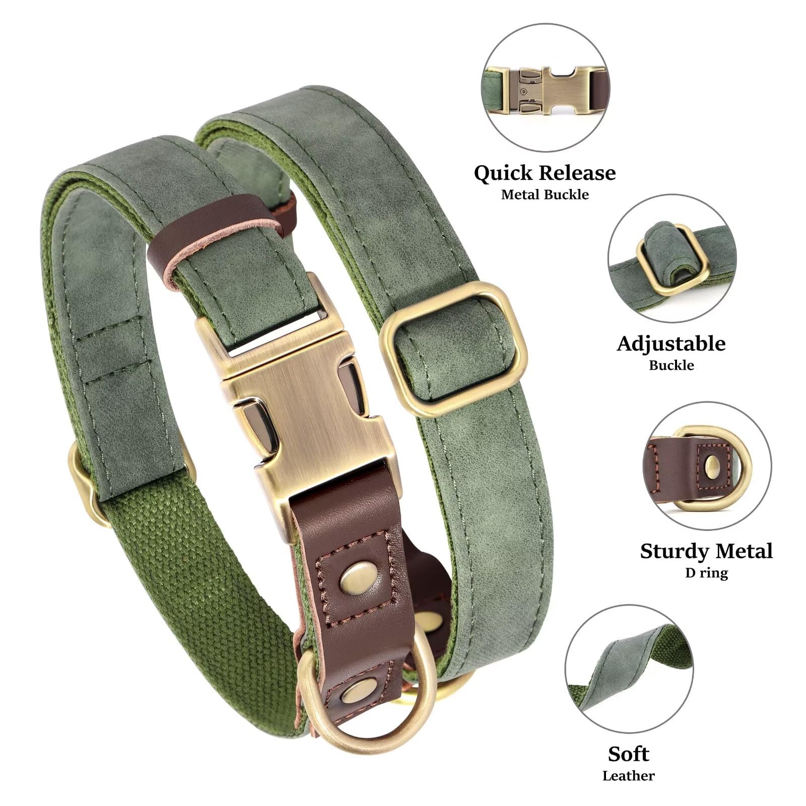 Didog collar con interior de nylon suave para mayor comodidad diaria.