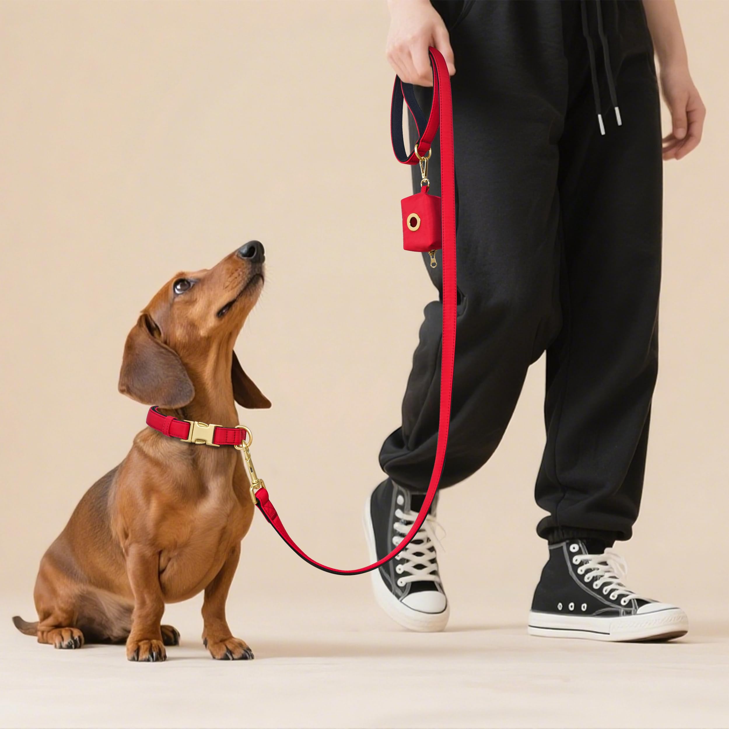 Didog collar ligero y aireado en rojo, cómodo durante todo el día